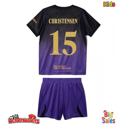 Barcelona Andreas Christensen #15 Replica Away Stadium Kit for Kids 2026-27 Short Sleeve (+ pants)